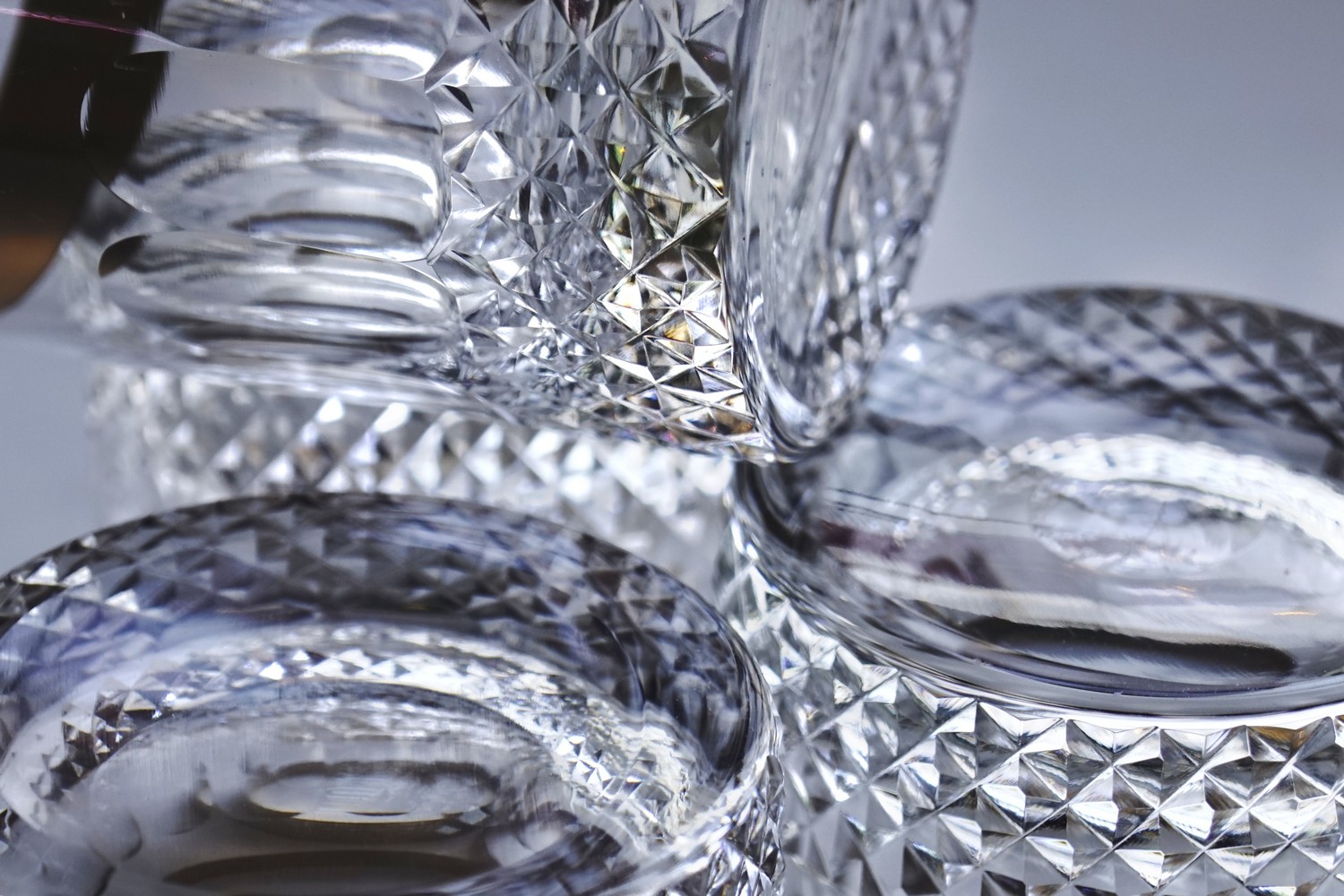 Bleikristall Gläser Goldrand Whisky Waffelschliff Wassergläser