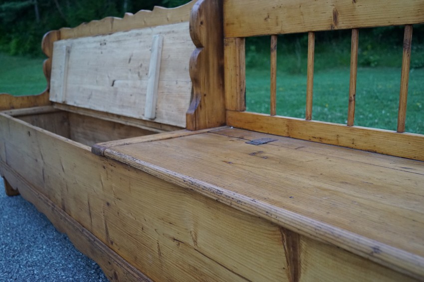 Truhenbank Vintage Vollholz antik Landhausstil