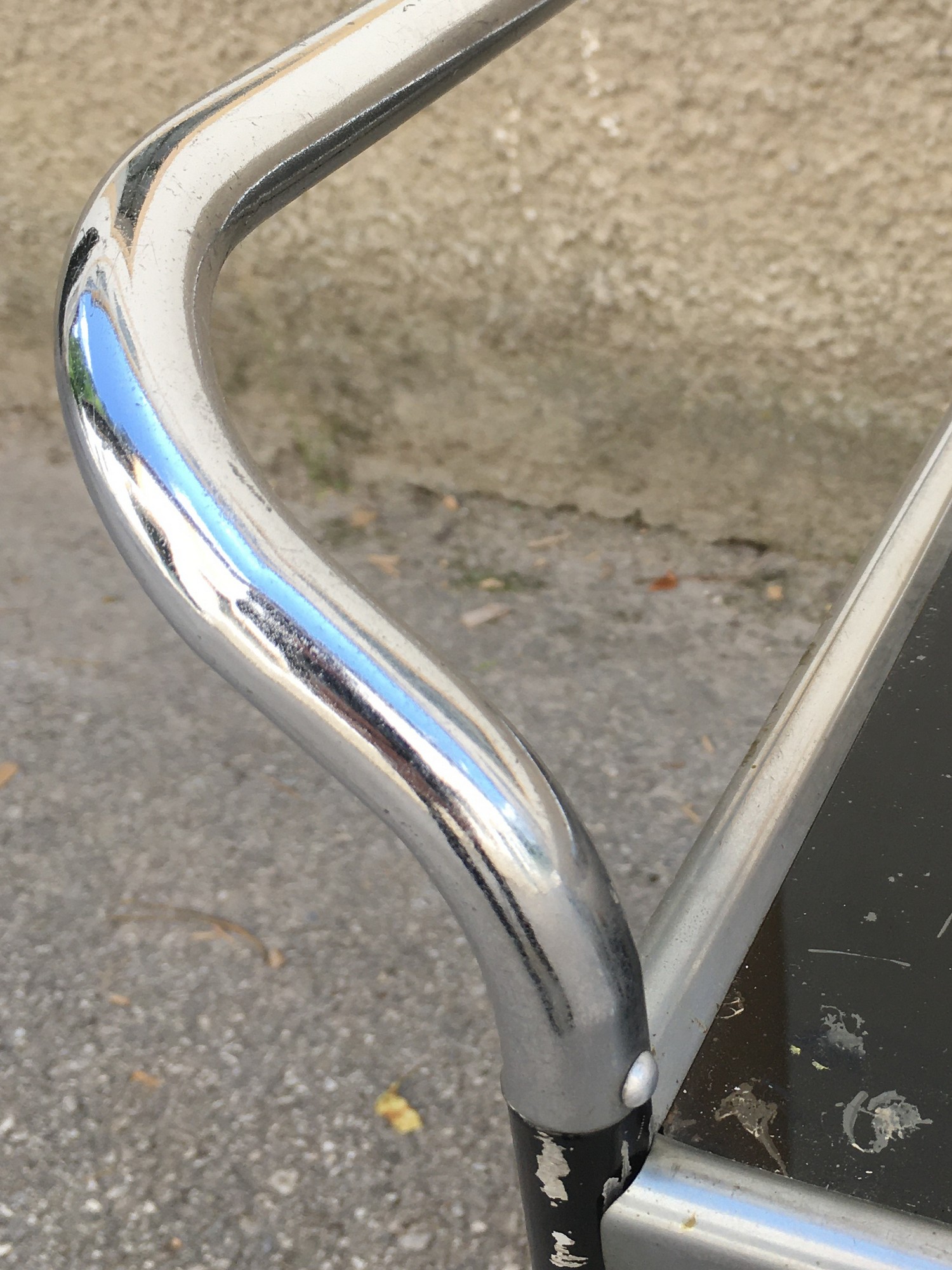 Servierwagen Vintage schwarz Serviertisch Chrom antiker Beistelltisch Bauhaus Industrialdesign