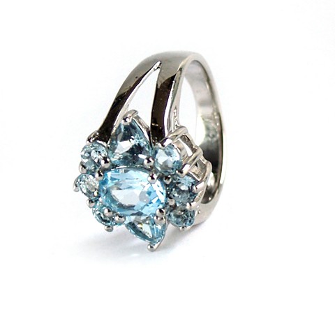 Edelstein Ring 925 Silber Damenring Gr 16 Blautopas 925 Silber Ring Blautopas