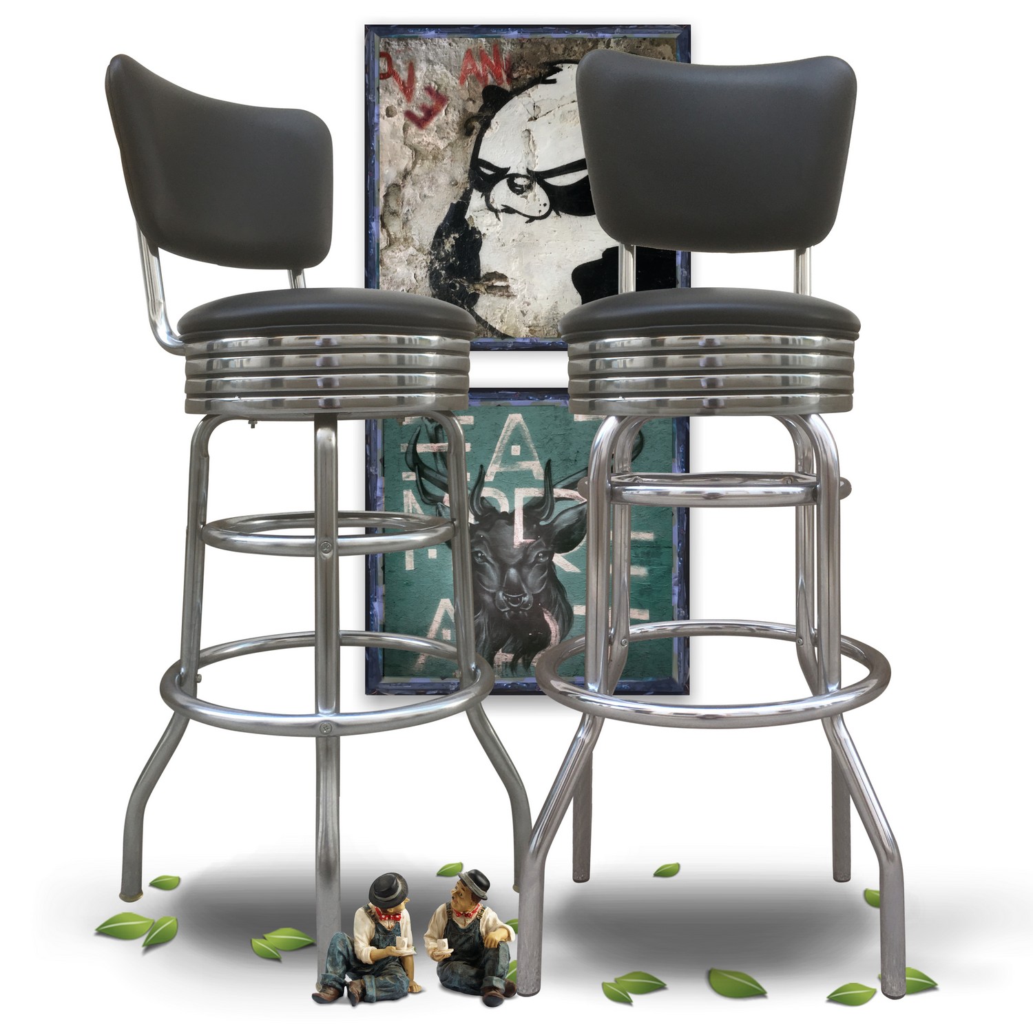 Barhocker American Stahlrohr Retro Rockabilly Lehne Diner 50s Stuhl Vintagedesign Barhocker American Stahlrohr Retro Rockabilly Lehne Diner 50s Stuhl