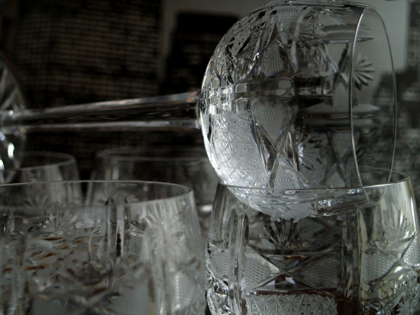 Vintage Bleikristall Gläser Römer Wein