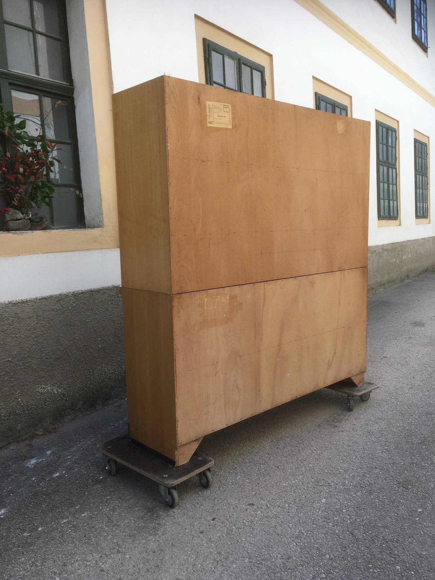 Küchenschrank creme grau Midcentury Schrank Vintage Schütten Retro