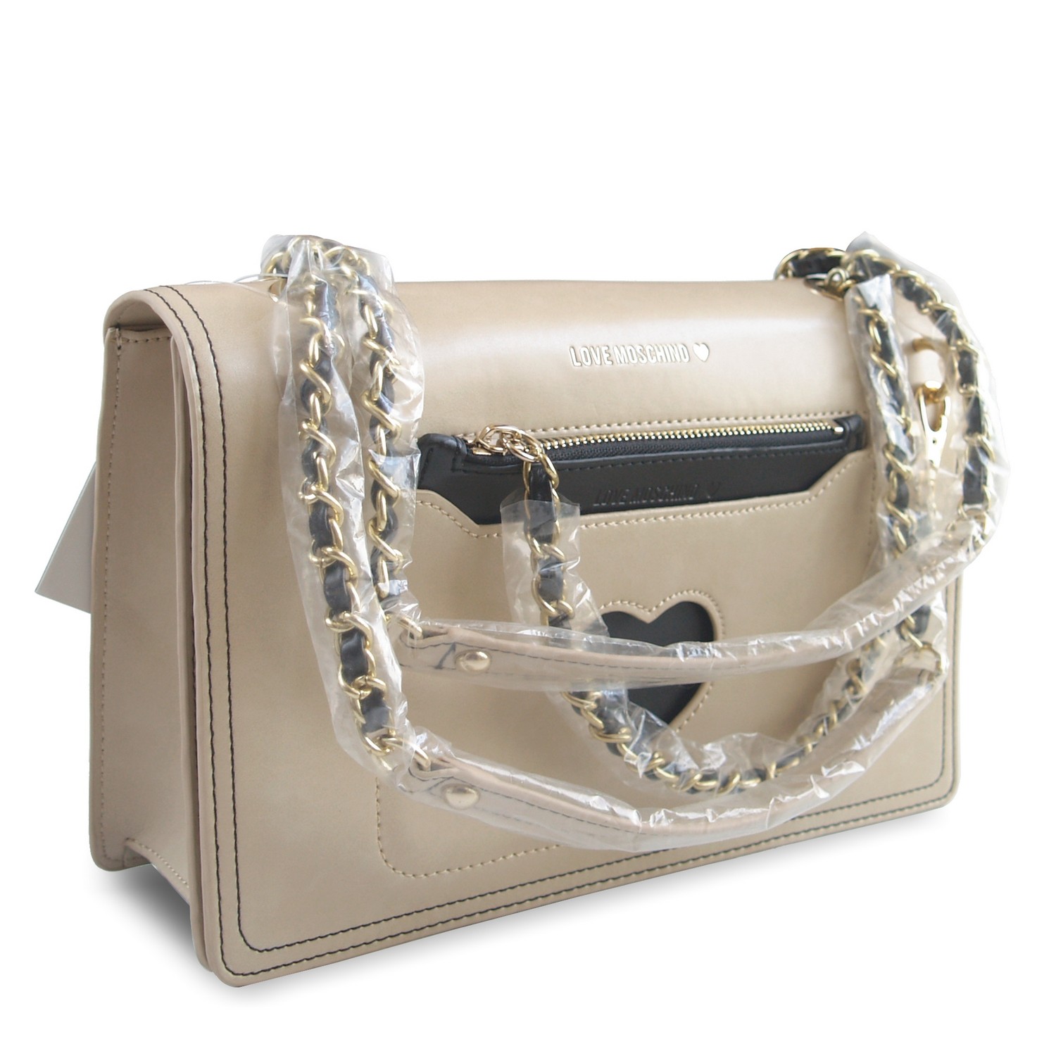 Love Moschino Tasche Herz Creme