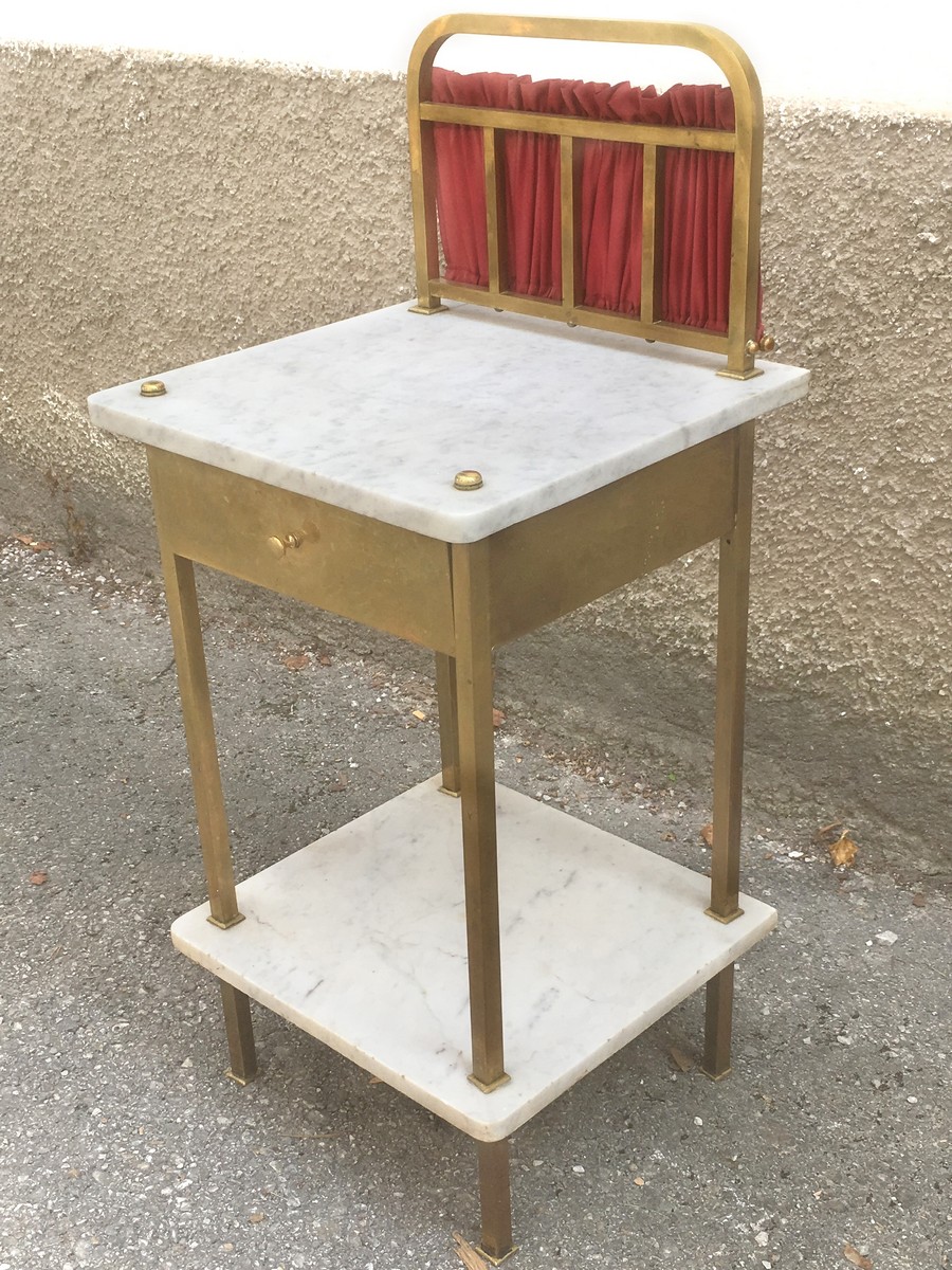 Nachttisch Jugendstil Messing Bett Schrank