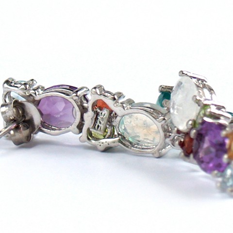 Ohrstecker Granat Silber