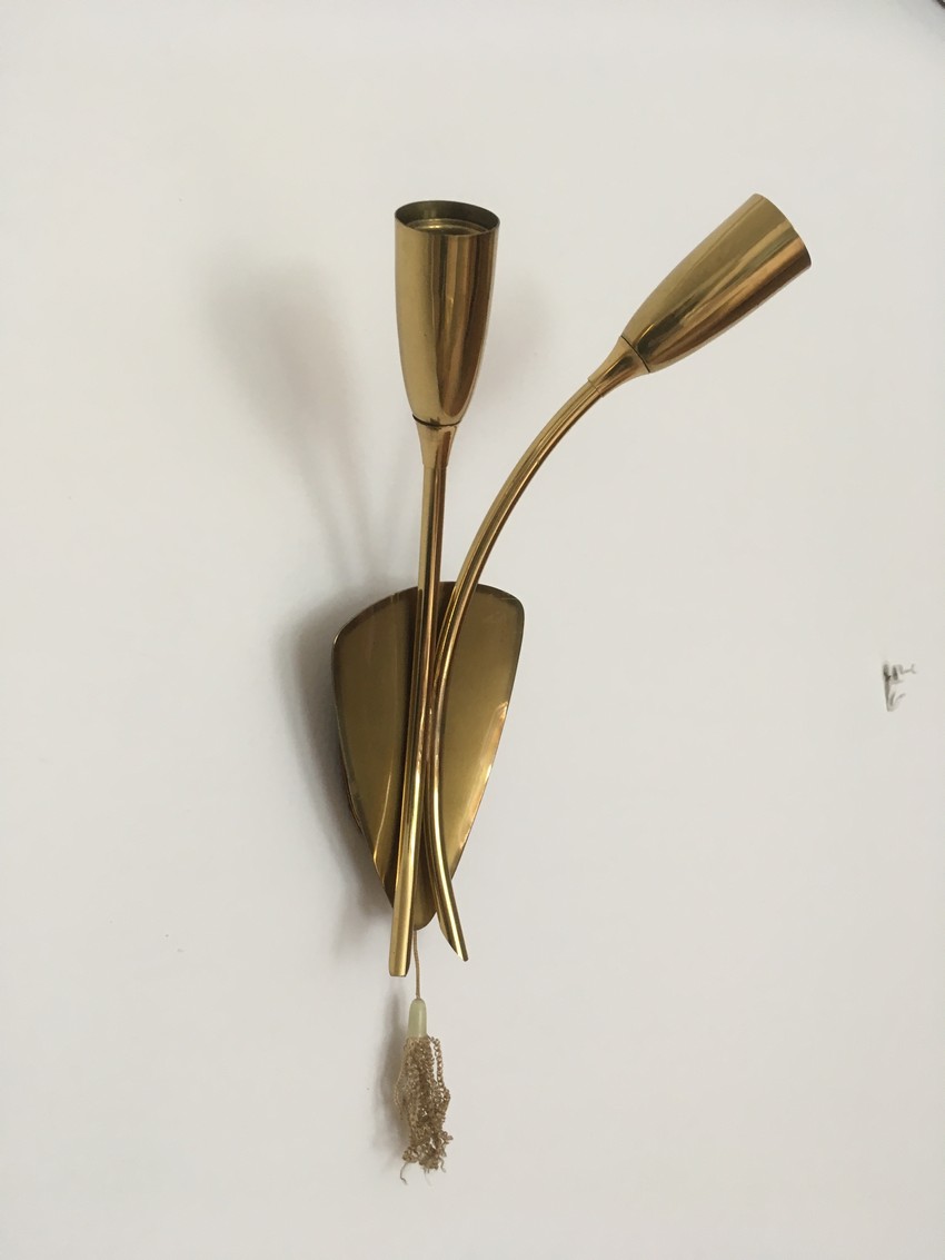 Wandlampen Midcentury Tüten Nierenform Messing gold Vintage Design