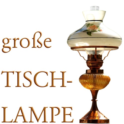 Tischlampe Petroleumstil groß Glas elektrisch Tischlampe Petroleumstil