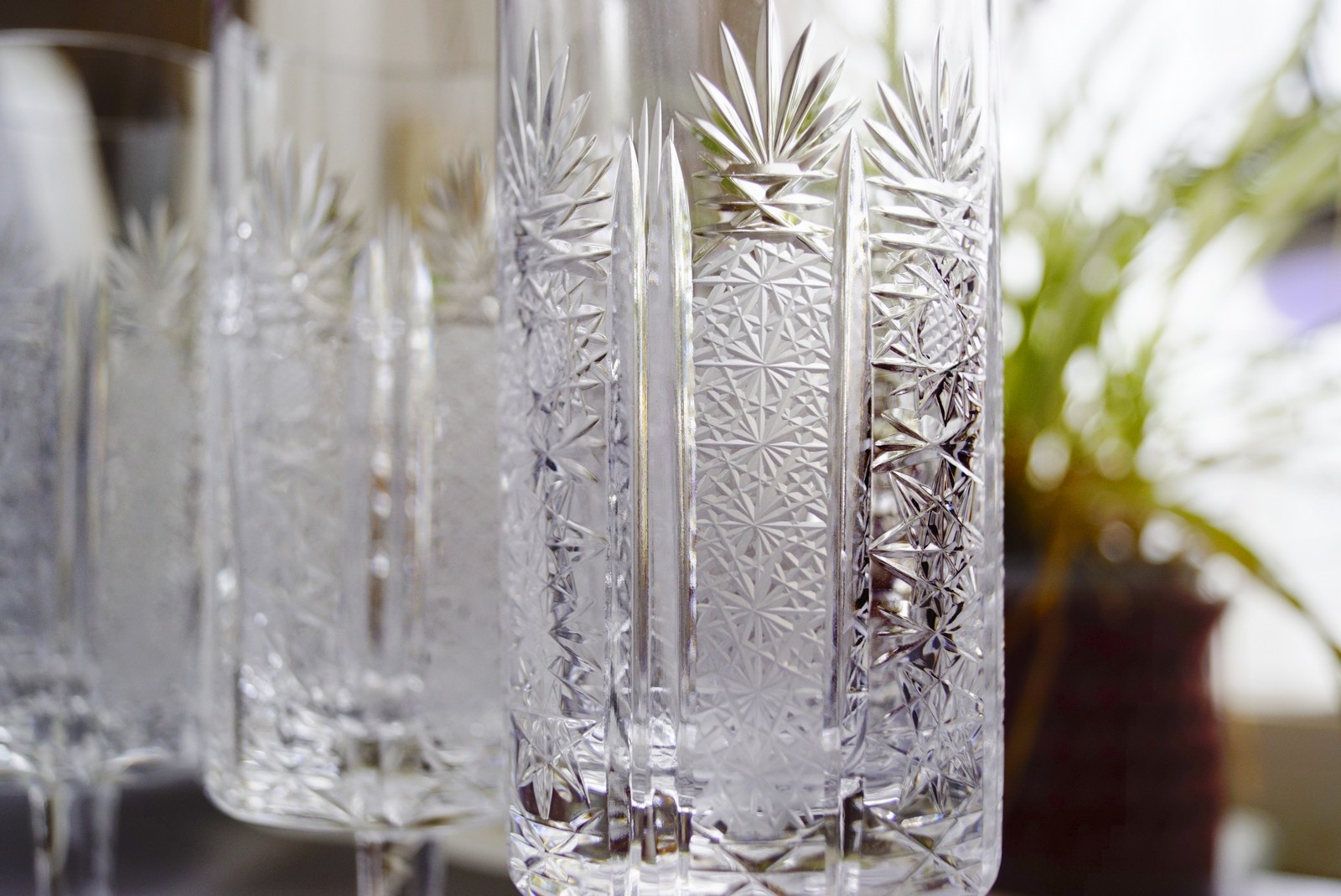 crystal champagne glas bold cut vintage Design