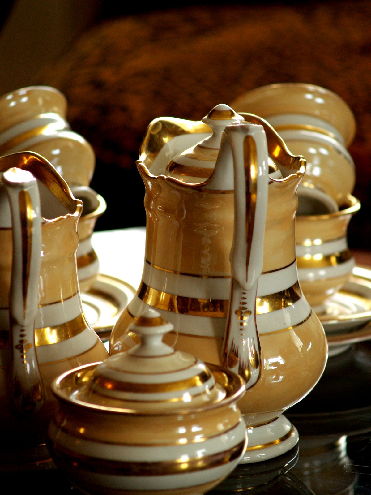 Porzellan golden antik Biedermeier