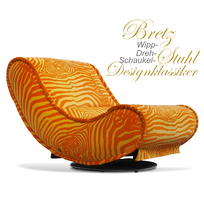 BRETZ Sessel STUHL Hookipa fettes Tangerine Zebra Bretz Sessel