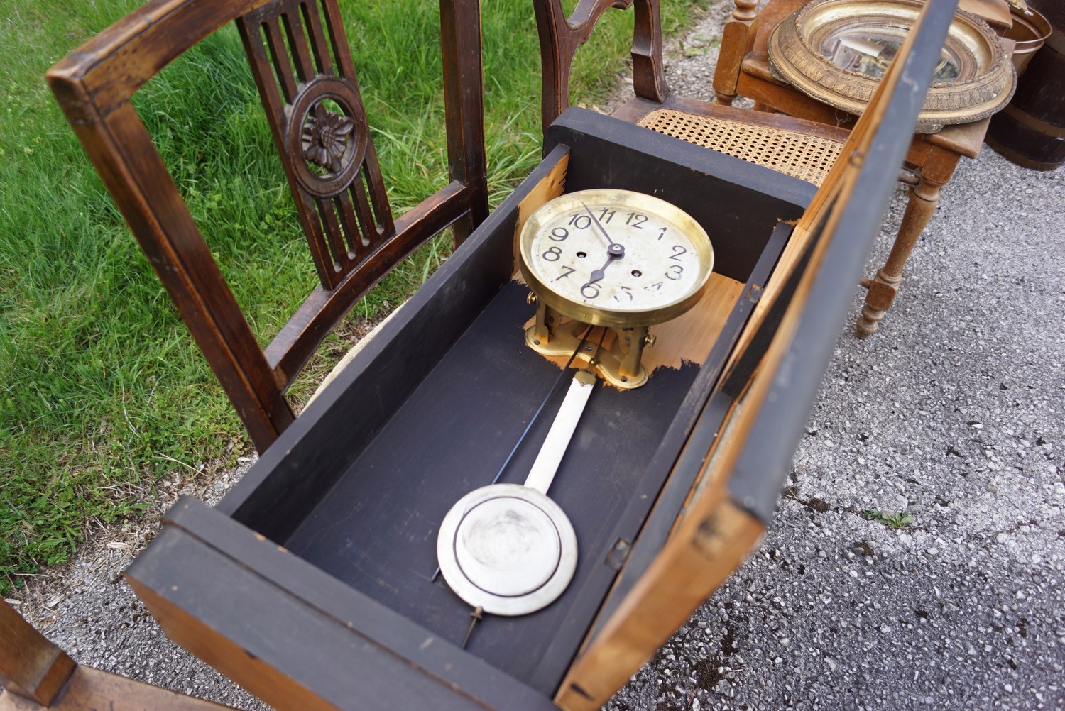 antike Wanduhr Jugendstil Adler Uhrwerk 1901 Otto Wytrlik Design Junghans Regulator