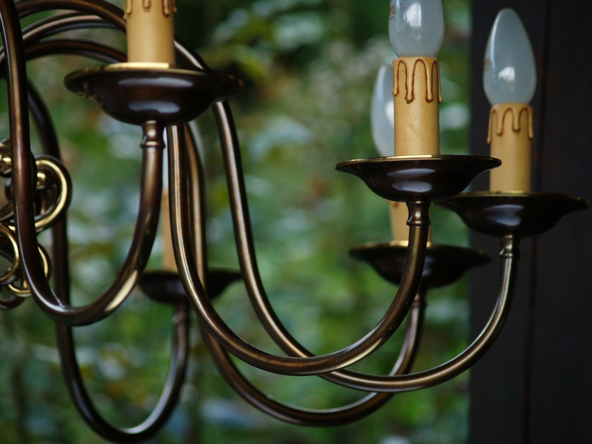 Kronleuchter Vintage Polenluster imposanter MESSING Luster
