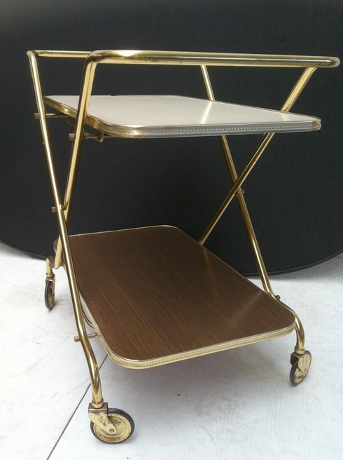 Retro Beistelltisch 60er-Jahre Midcentury Servierwagen 50er Vintage