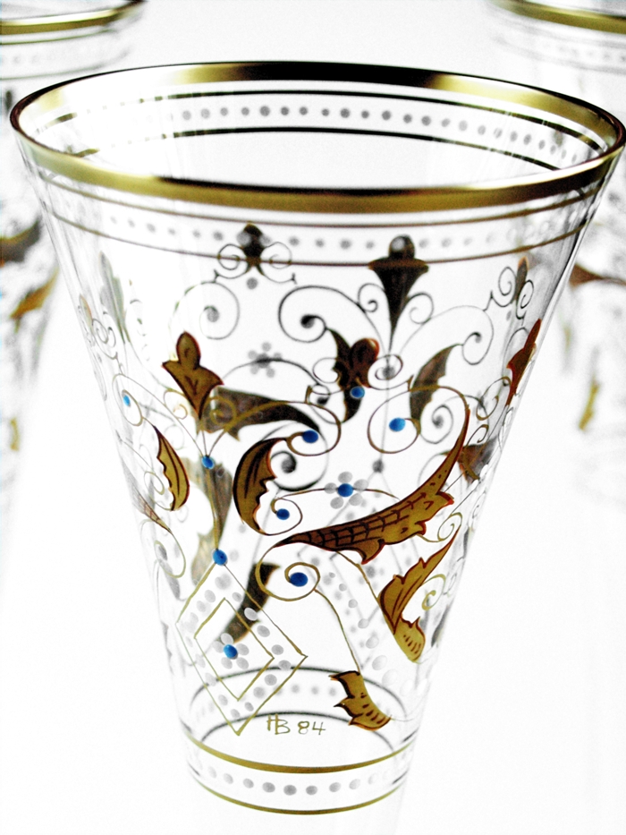 Sektgläser Kristall Goldranken