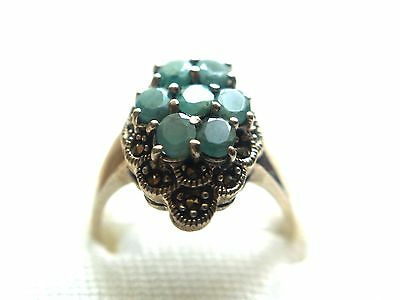 RING 925 Silber Smaragde Cocktailring exquisiter DAMENRING RING 925 Silber Smaragde Cocktailring exquisiter DAMENRING