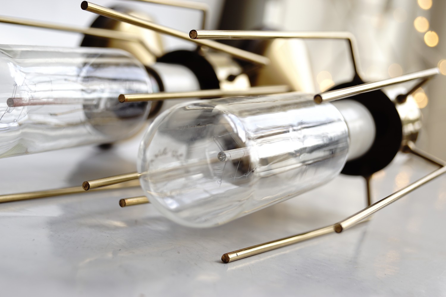 Wandlampen Midcentury Messing Industrialdesign Retro Edisonbirne 60er- 70er-Jahre