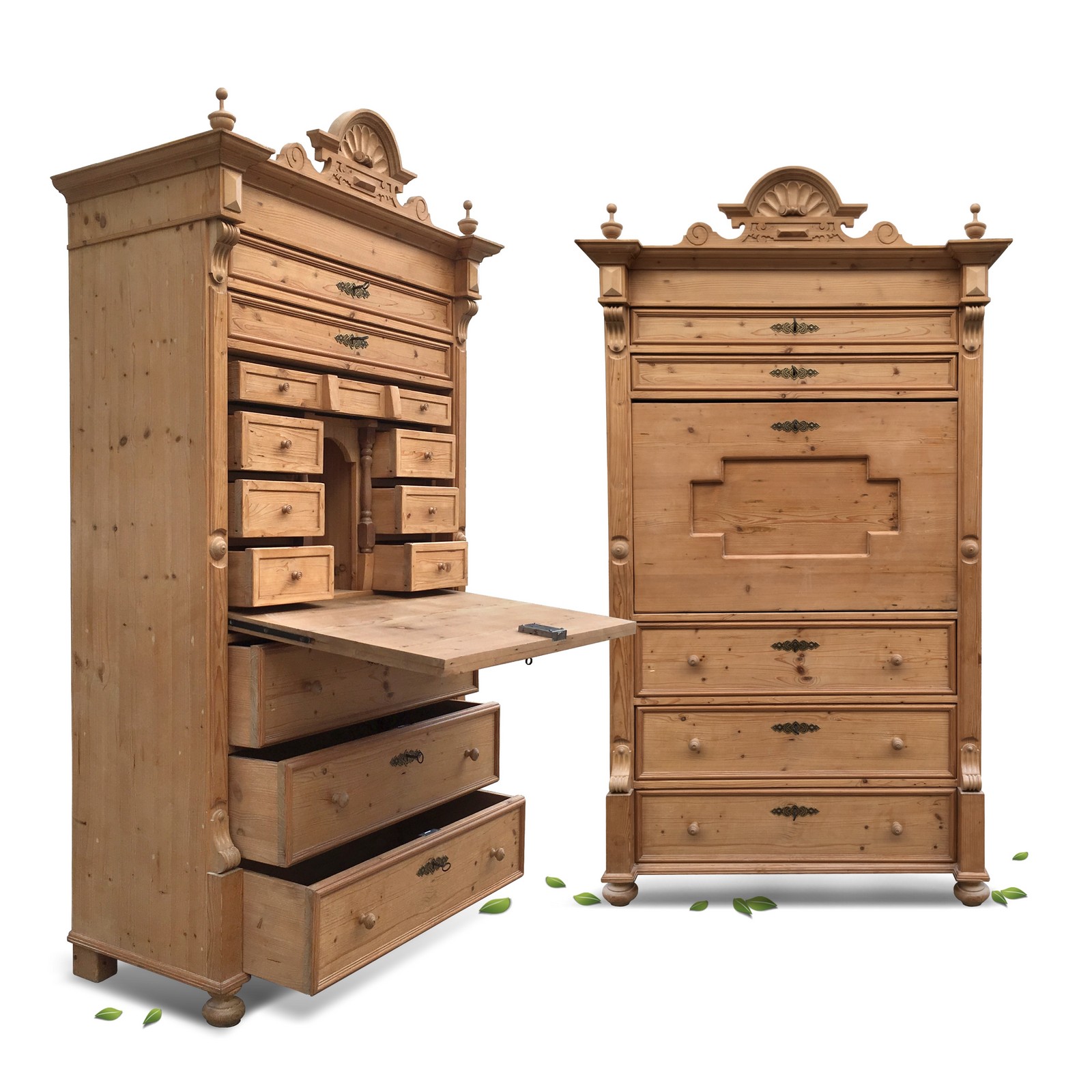 Sekretär Landhaus Antikstil Schrank Weichholz