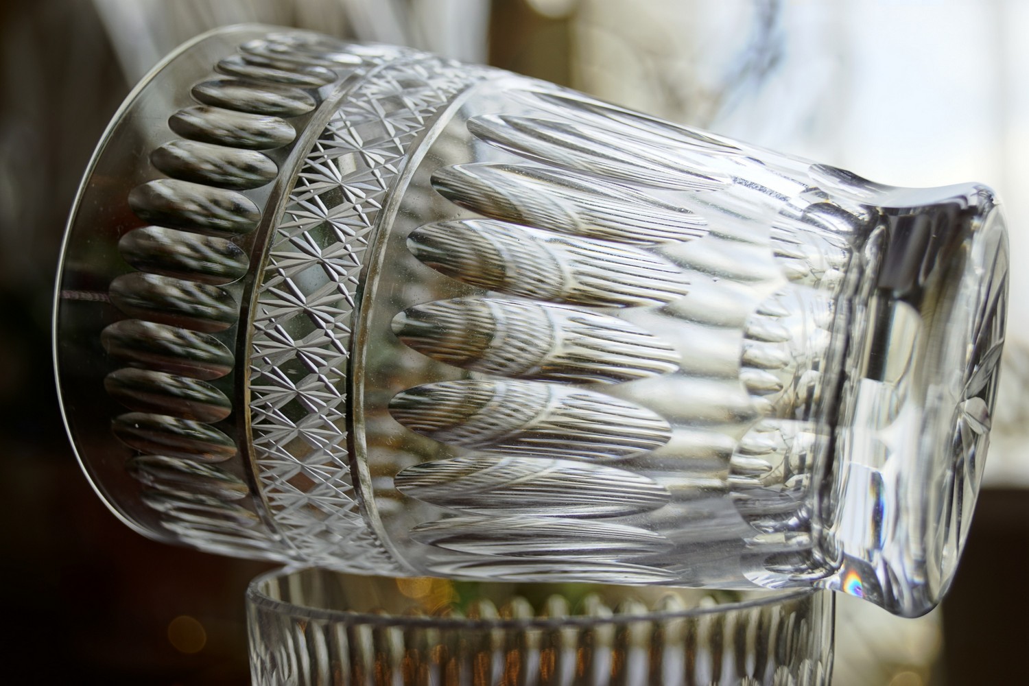 Bleikristall Wassergläser neuwertig Vintage Midcentury geschliffen