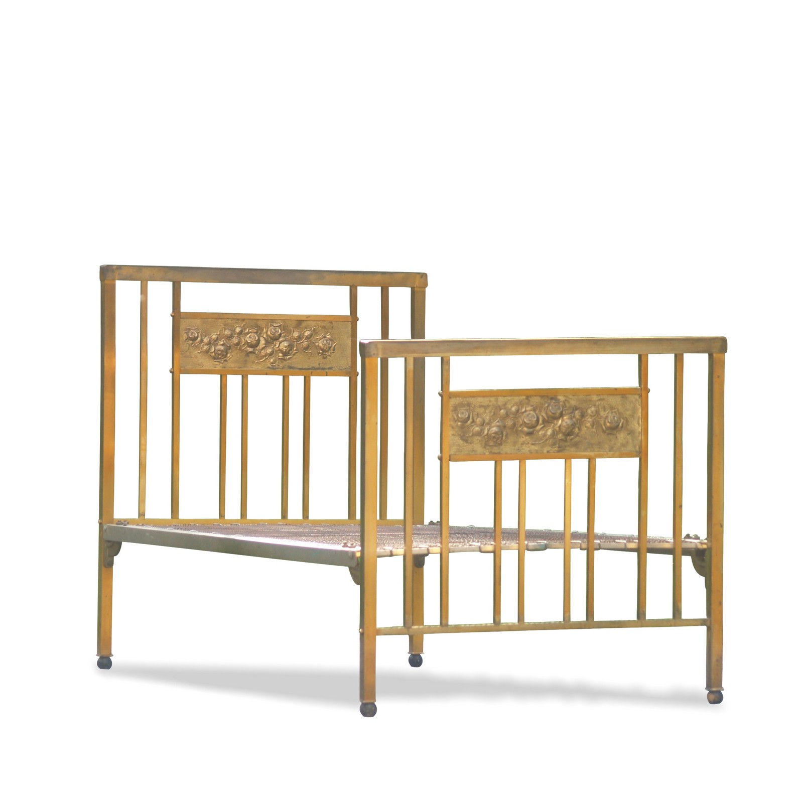 Messingbett Jugendstil Rosen