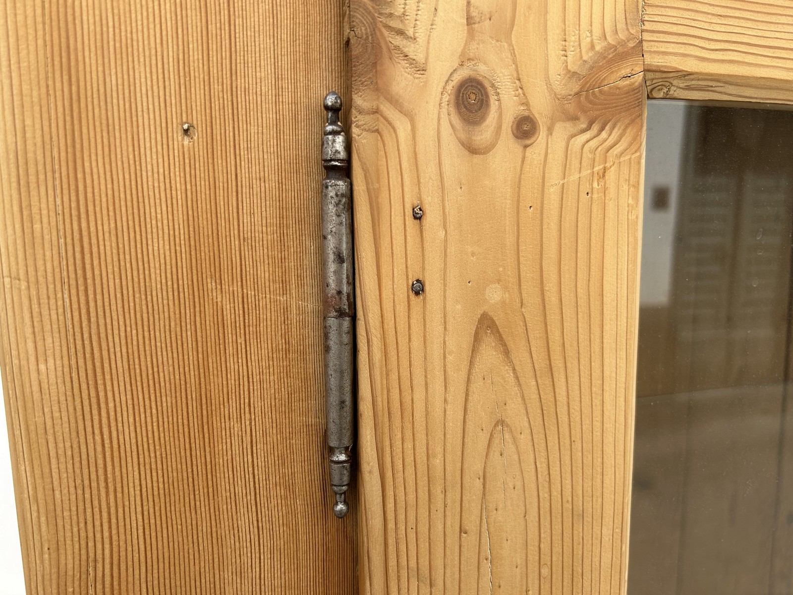 Bauernschrank Antiker Naturholz Geschirrschrank Landhaus Küchenschrank Massivholz Vitrine