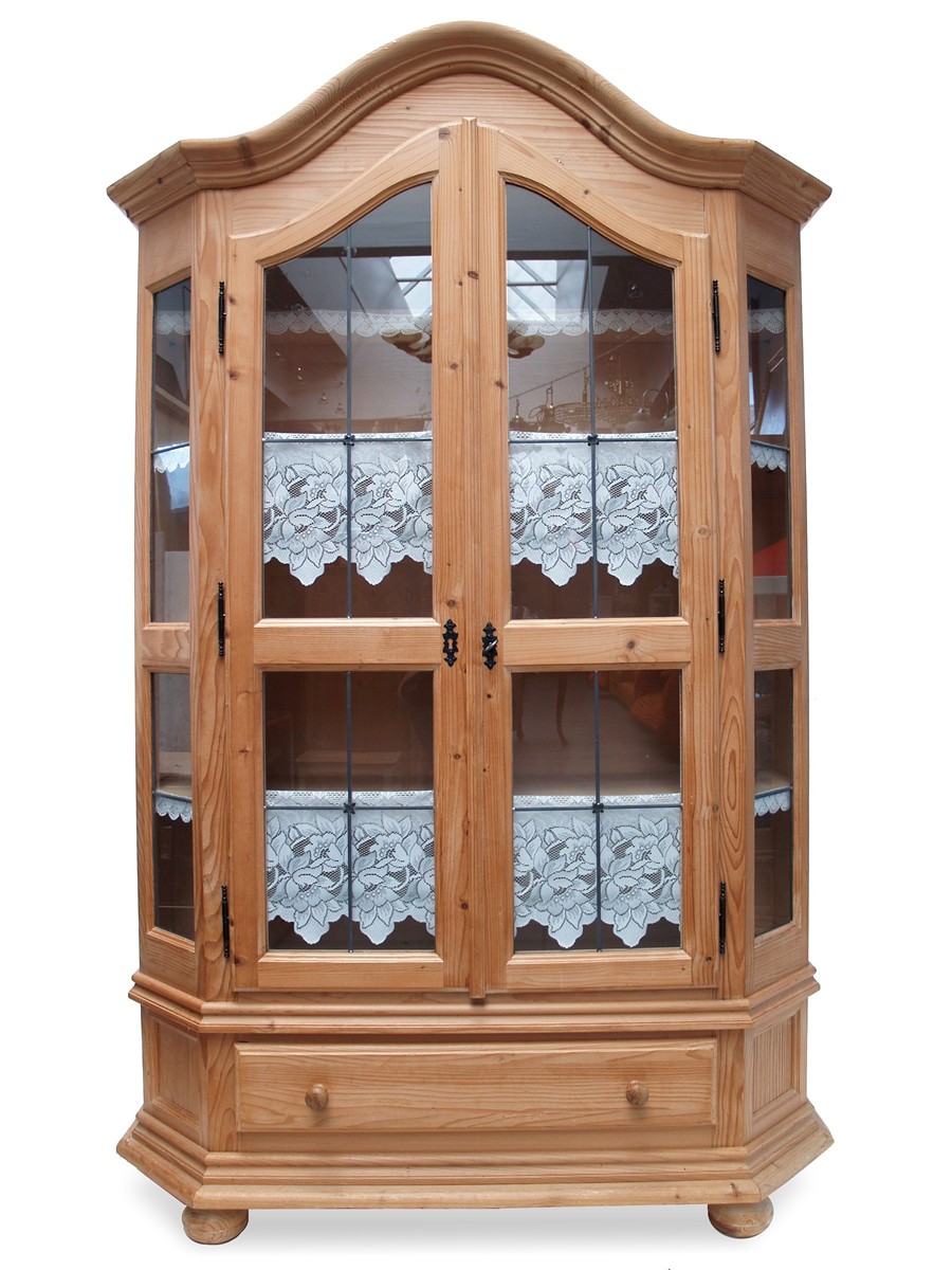 Naturholz Vitrine Bauernschrank Vintage Schrankvitrine Landhausstil Bauernmöbel Landhaus Vitrine Schrankvitrine