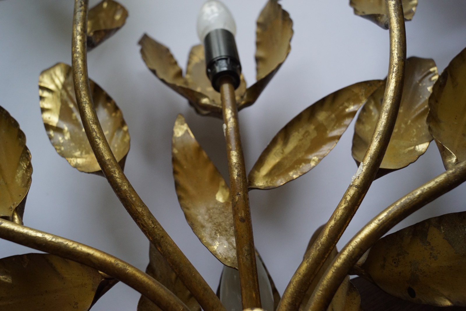 Vintage Wandlampe Hans Koegl Hollywood Regency Wandleuchter Original Palmenlampe Requisite Film