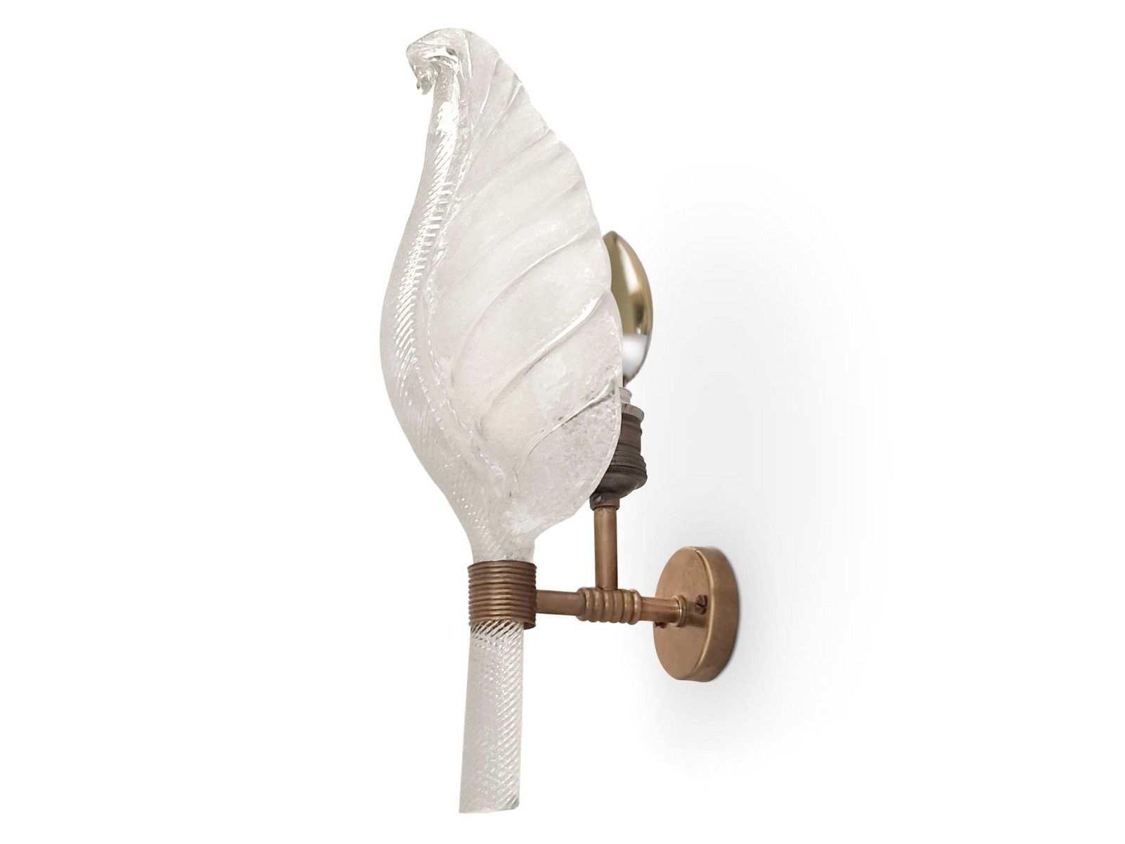 Murano Wandlampe Glasblatt Leuchter Ercole Barovier & Toso, exklusives Design Murano Wandlampe Glasblatt Leuchter Ercole Barovier & Toso, exklusives Design