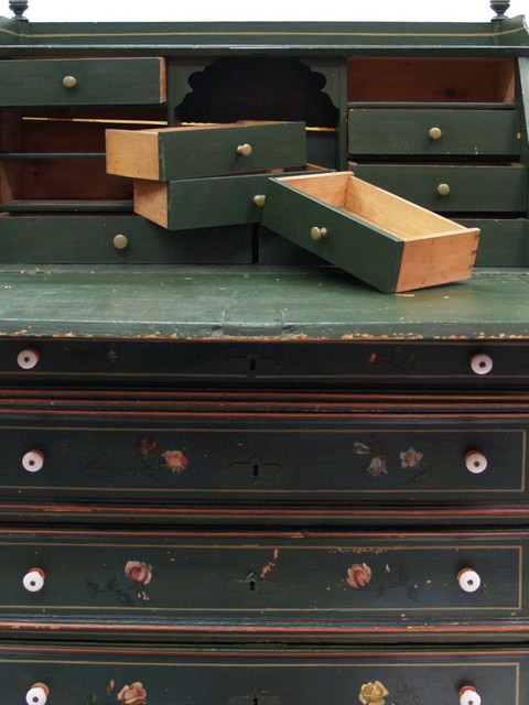 Schreibkommode Sekretär antik bemalt