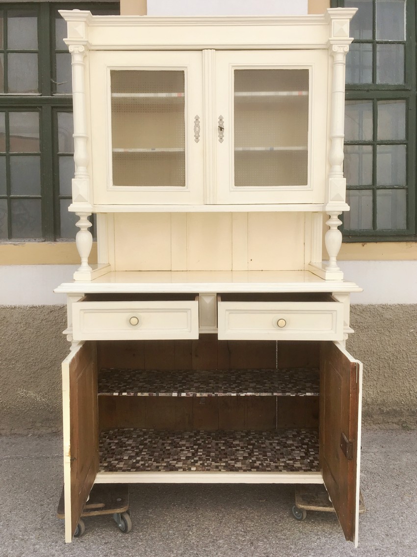 Shabby Anrichte Schrank creme Holz