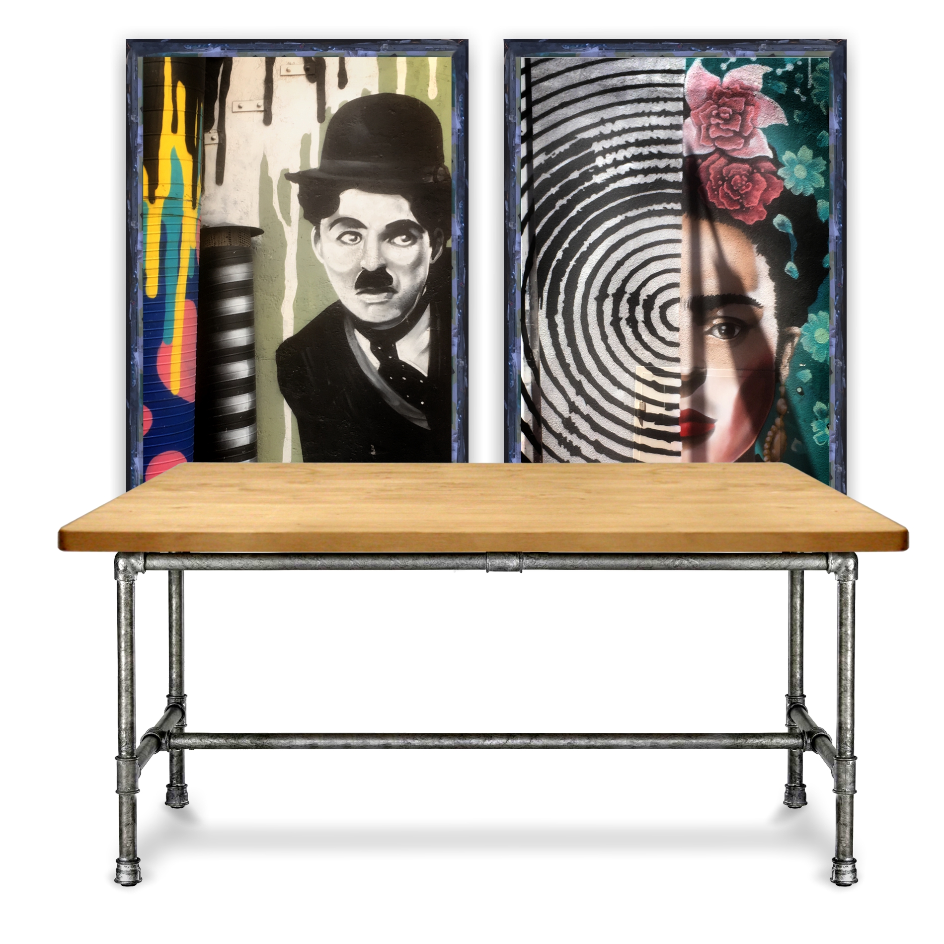 Küchentisch Vollholz Industrial Style Arbeitstisch Küchentisch Rohrmöbel Industrialdesign Vollholz massiv Speisetisch Möbel kaufen Landhausstil