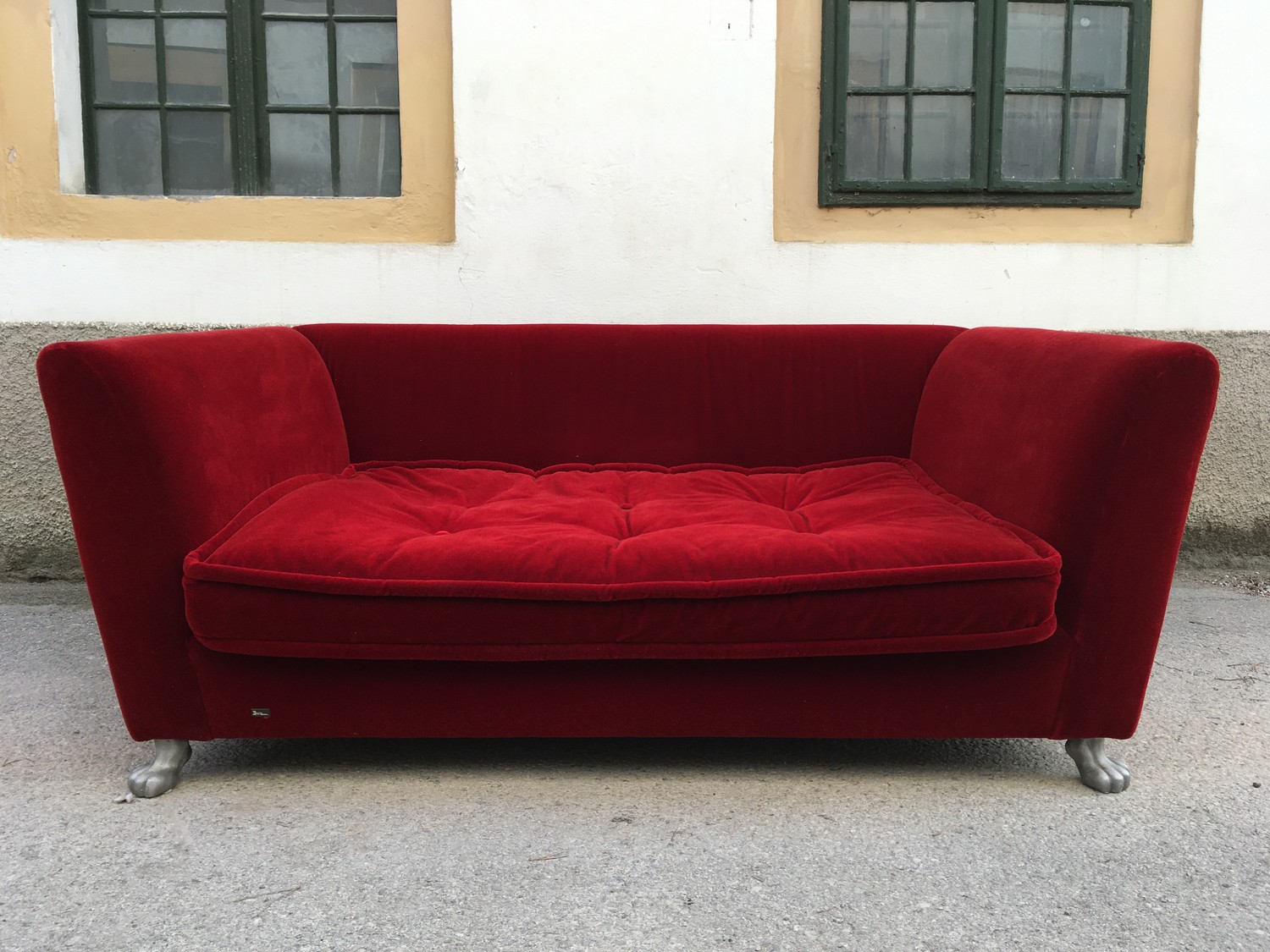 Bretz Sofa rot Mohair Monster Design Möbel