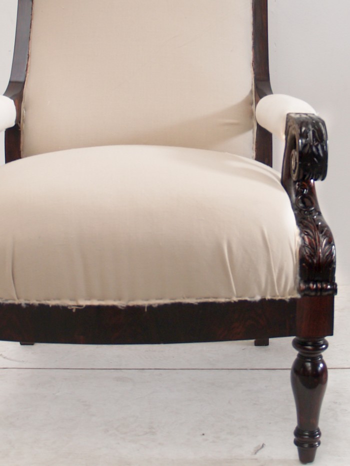 Stuhl antik Palisander Armlehnstuhl Ohrenbackenstuhl