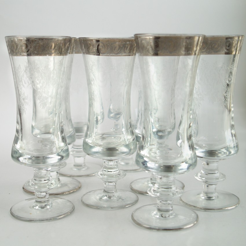 Silberrand Murano Sektglaeser