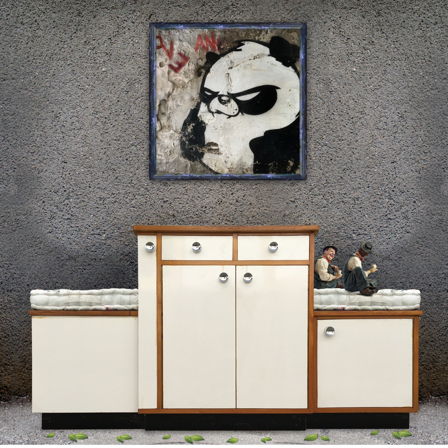 Küchensitzbank Retro Schrank Küche Vintage 50er-Jahre Midcentury Kommode