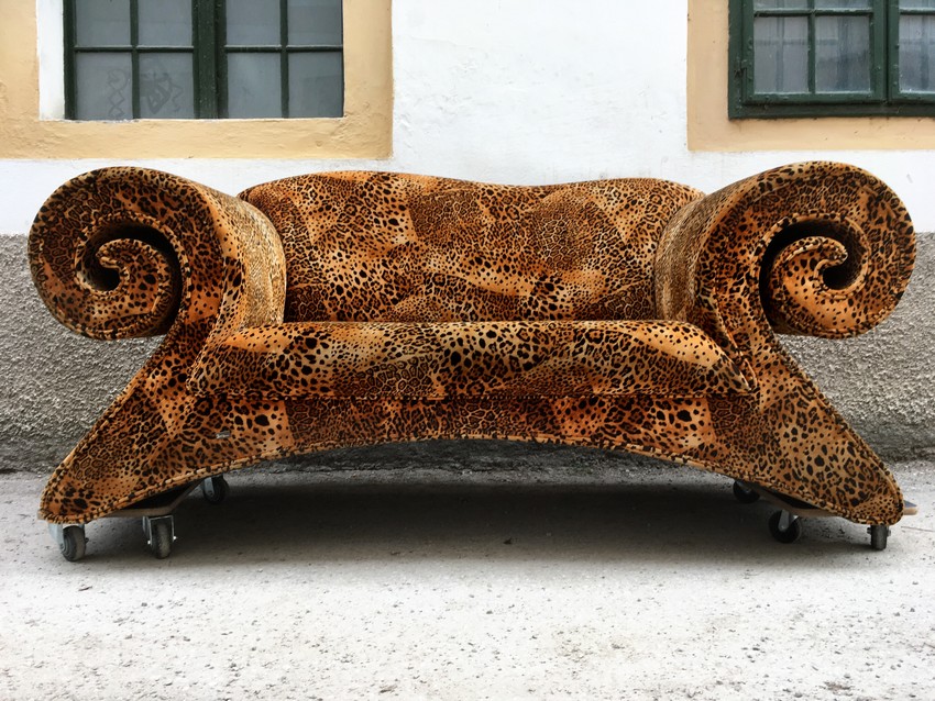 Sofa Bretz Mammut Wildcat gold Designmöbel 2-er