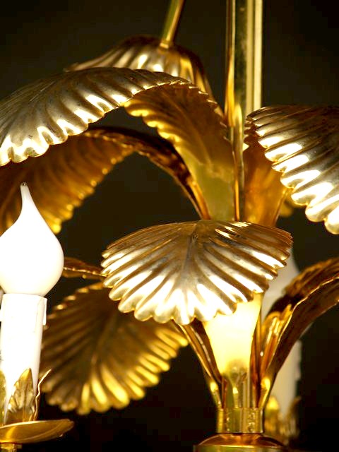 Palme Luster golden Metall Blätter