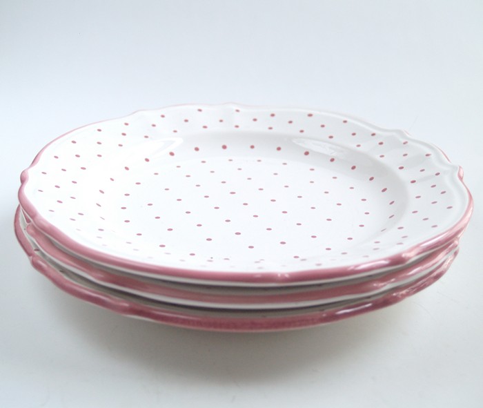 Gmundner Speiseteller rosa tupf