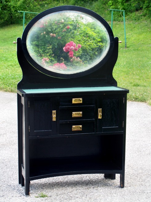 Jugendstil Tisch antiker Schminktisch schwarz