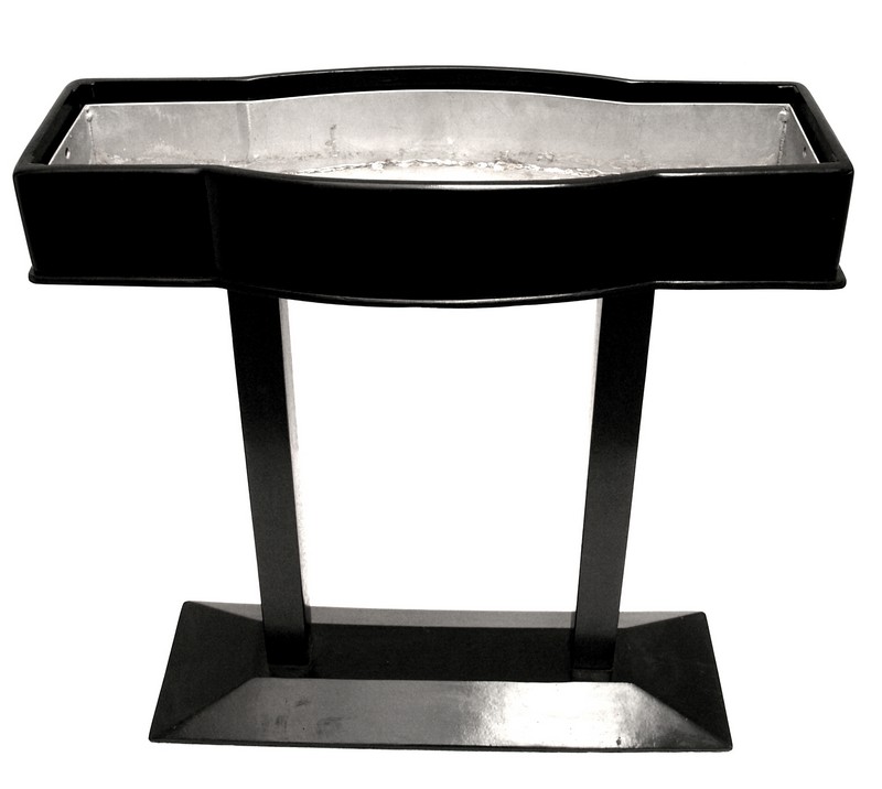 Jugendstil Blumenkasten eleganter Pflanzkasten schwarz Jugendstil Blumenbank