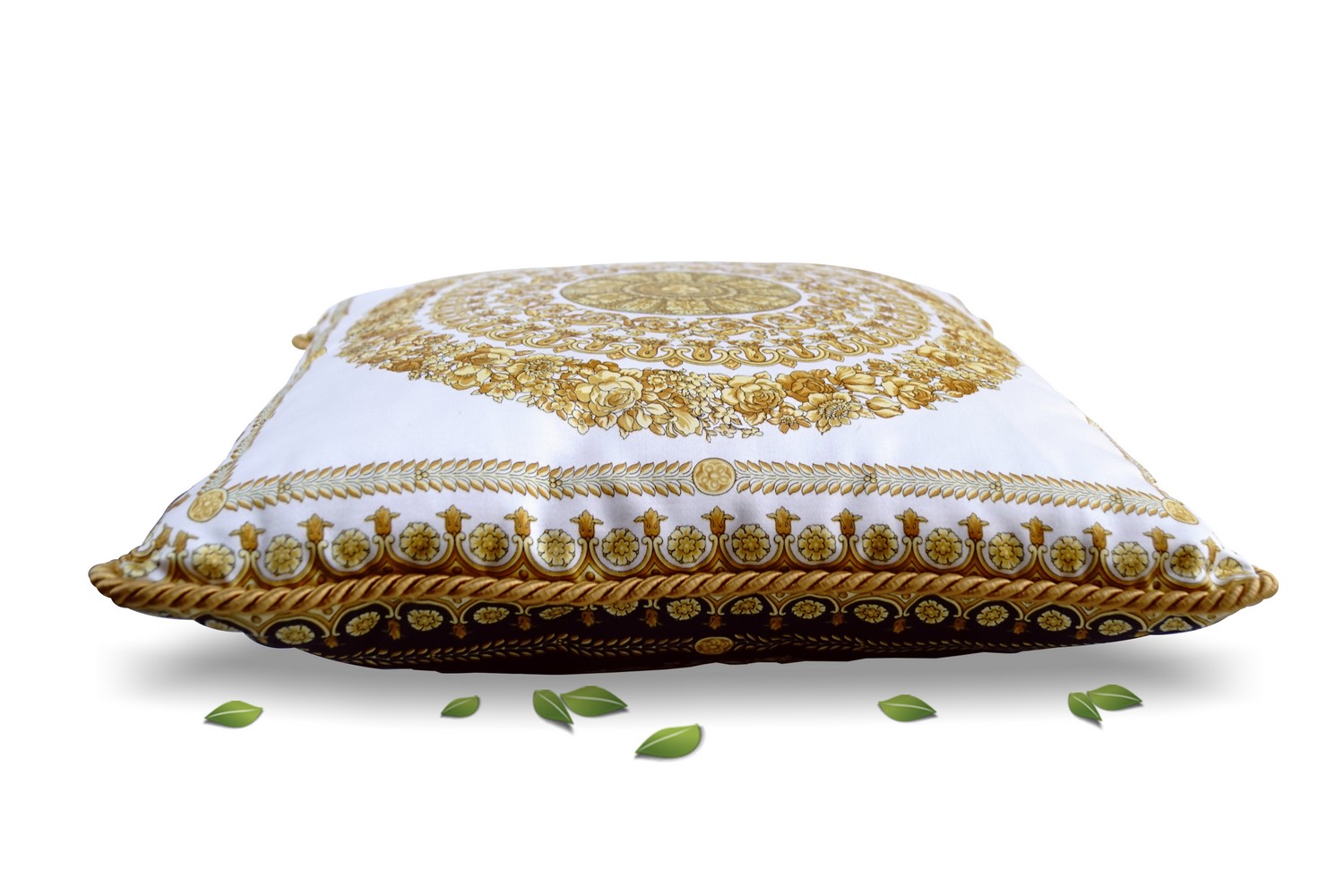 Versace Kissen gold-weiß Design * I ♡ BAROQUE Medusa blau Design für's Sofa