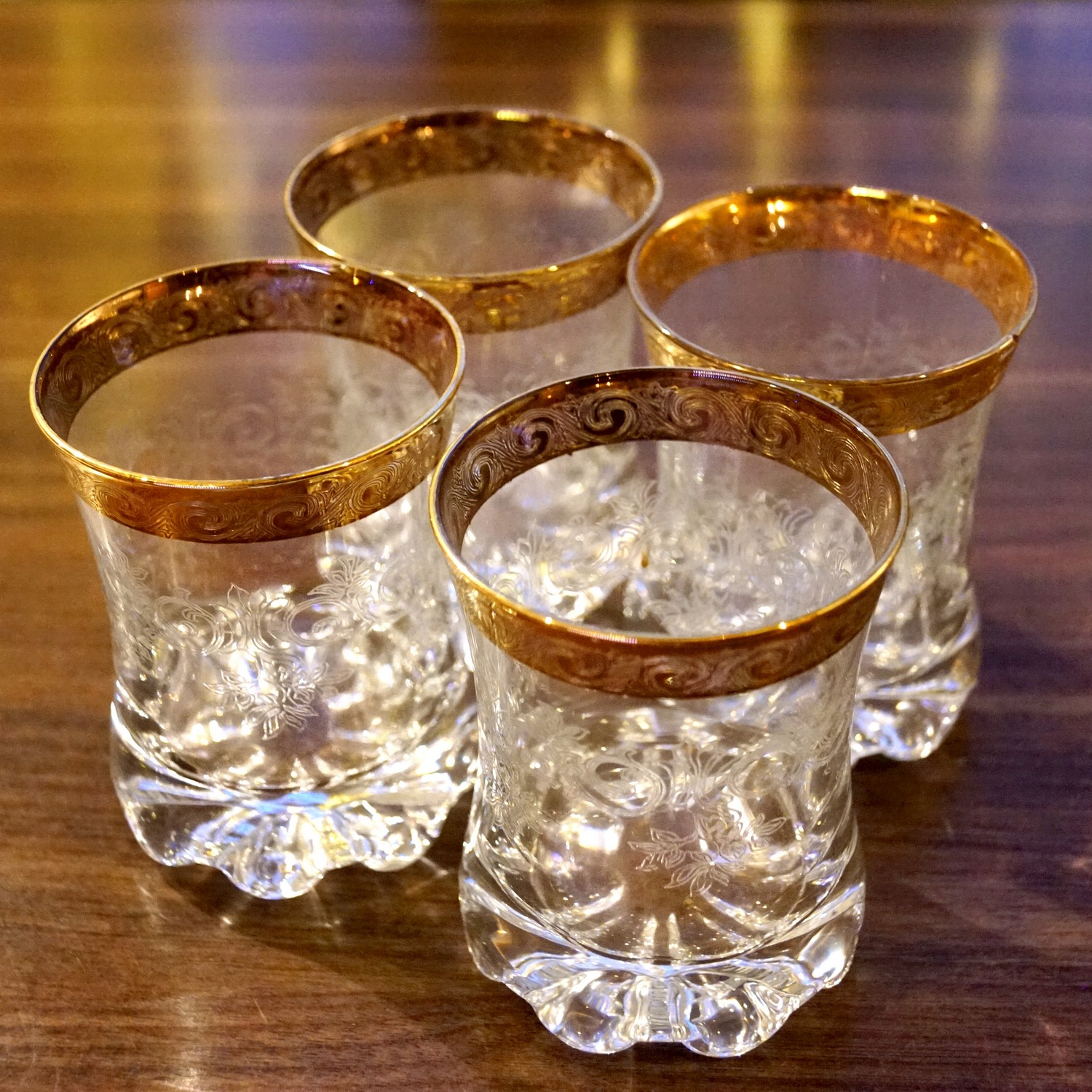 Murano Medici Kristallgläser Goldrand Wasserglaeser