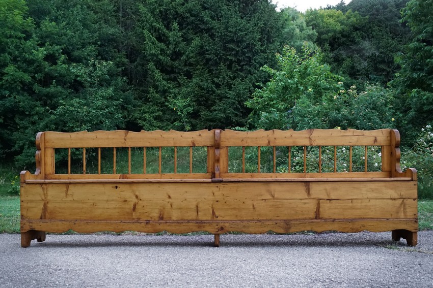 Sitztruhenbank antik Vollholz groß Esszimmer passend zu Jogltisch