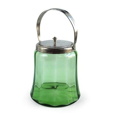 Glasdose Jugendstil Glas grün Keksdose Shabby Chic Vintage Glas Deckeldose Keksdose grün antik Jugendstil