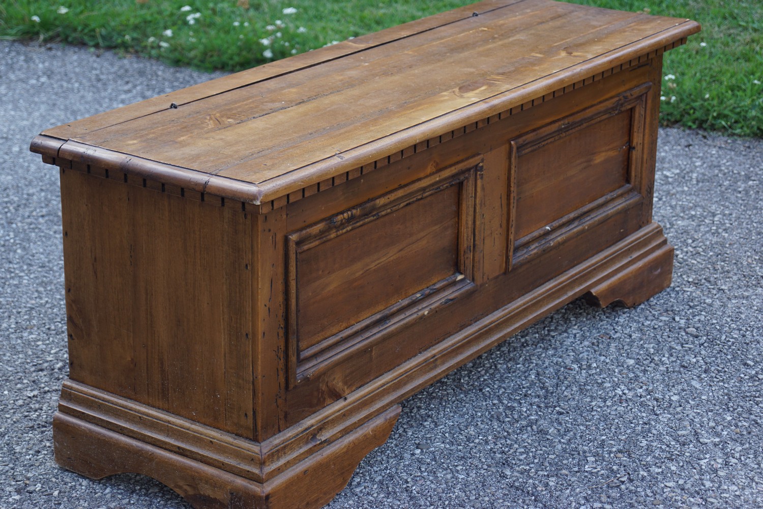 Truhe Antikstil Sitztruhenbank Altholz Landhausstil