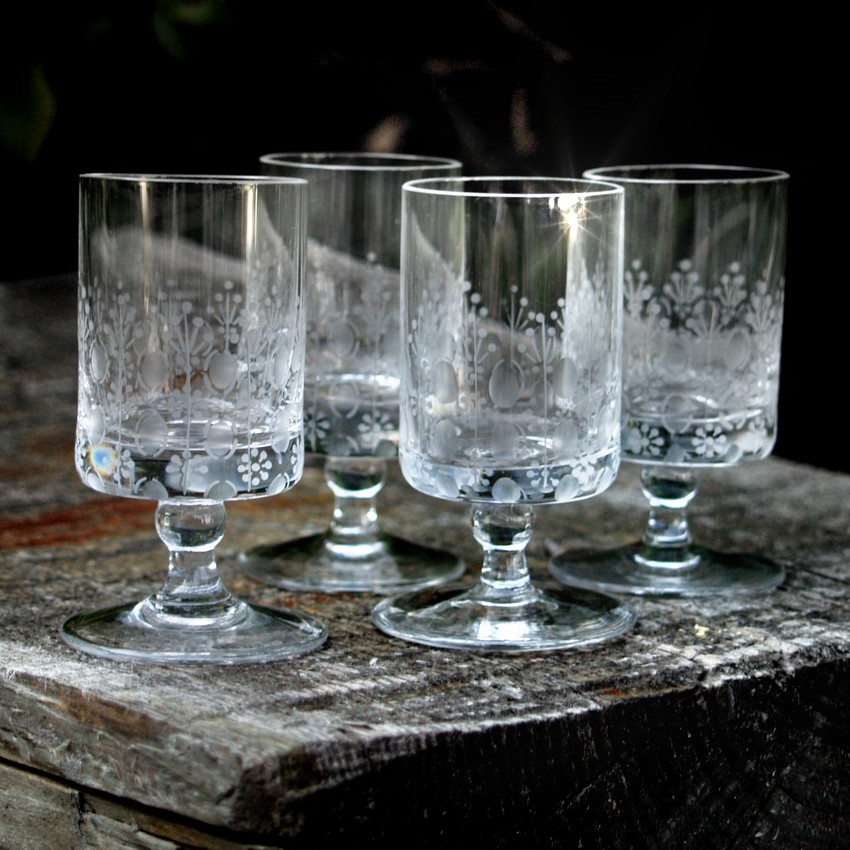 4 Stk. Rosenthal Schnapsglas Stamperl Bleikristall Glas Set "Romanze" Björn Wiinblad Rosenthal Gläser Romanze Vintage Kristall Schnaps Vodka