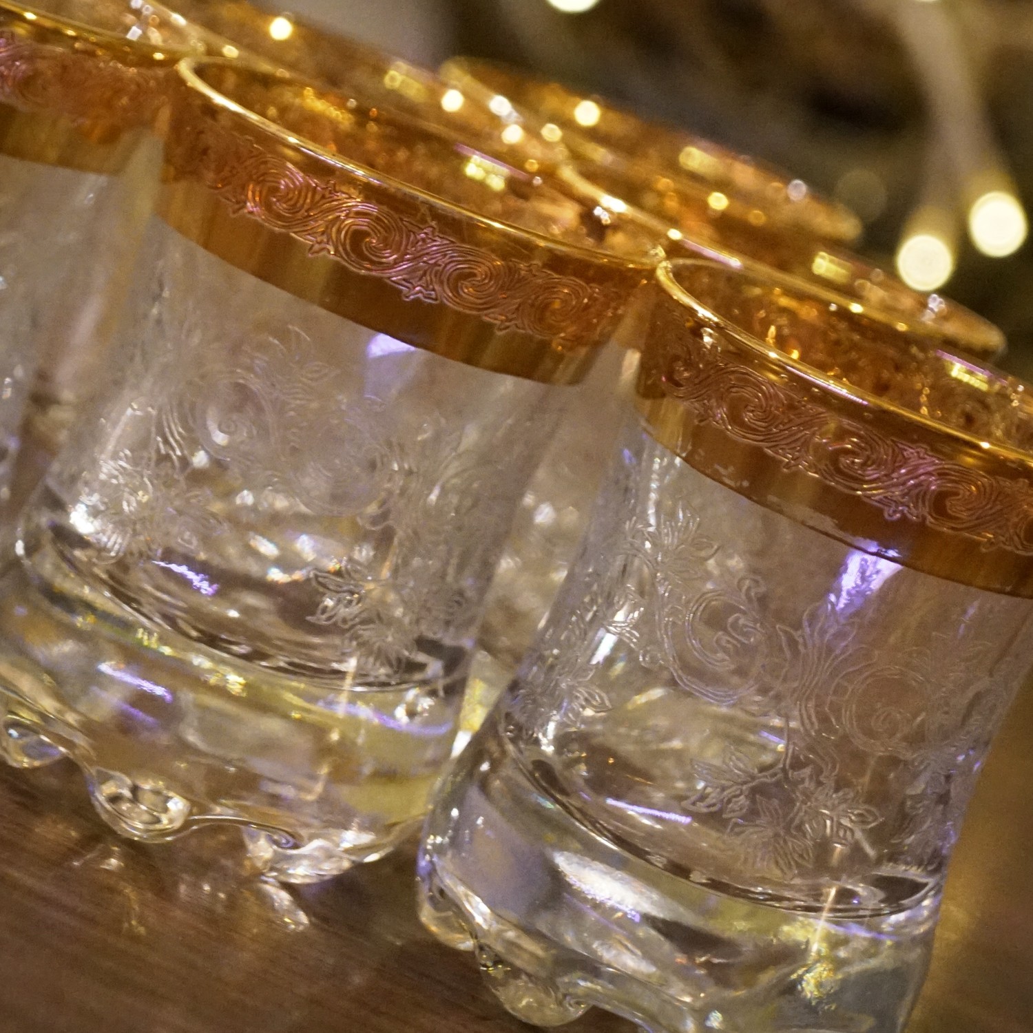 Kristallgläser Goldrand Murano Medici Schnapsbecher