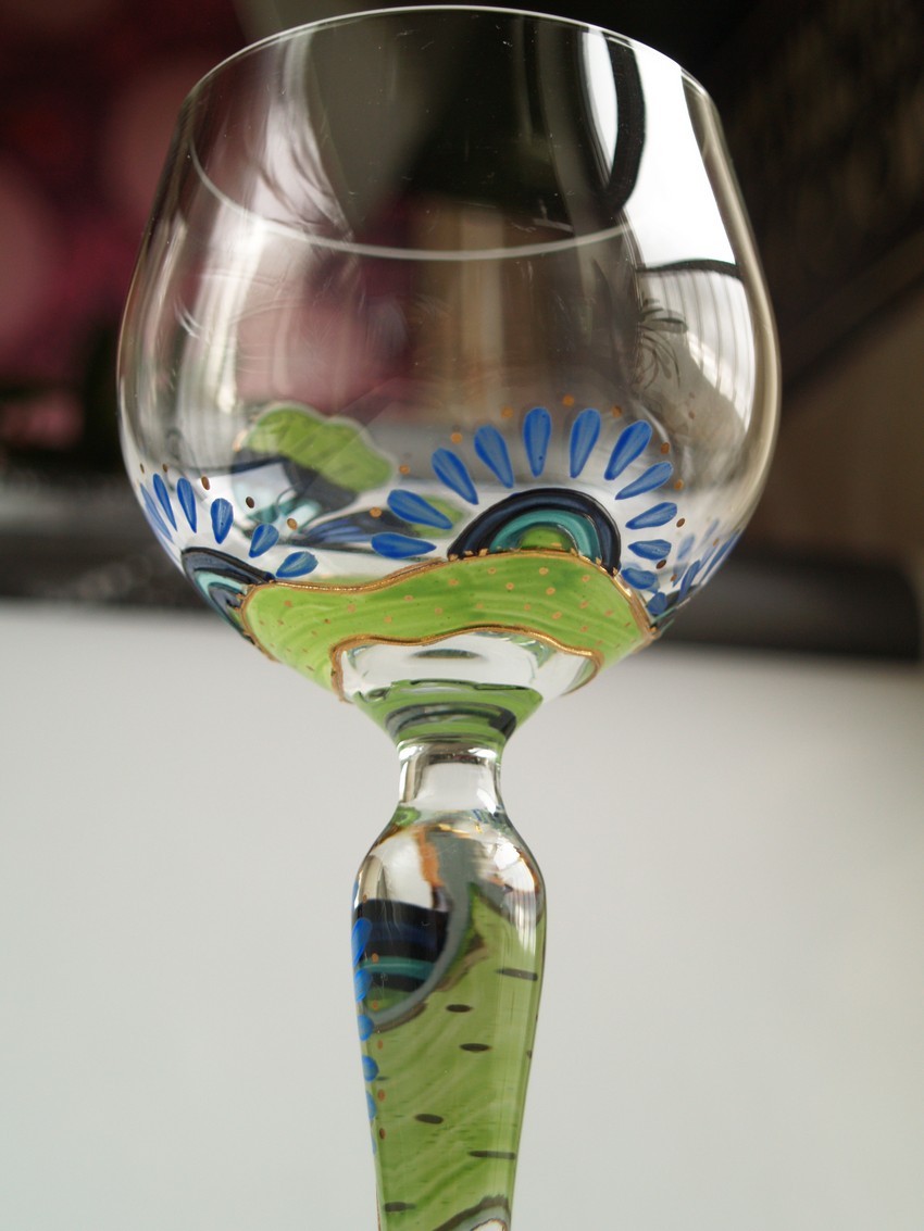 Weingläser Nagel Traumwelten Poesie Schmetterling