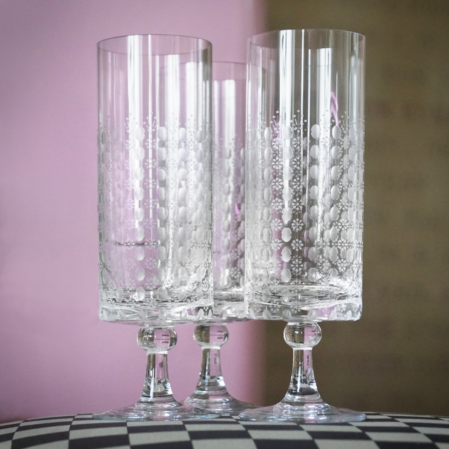 Rosenthal Glas Bierglas Set 6 Stk. Bleikristall neuwertig Romanze Björn Wiinblad