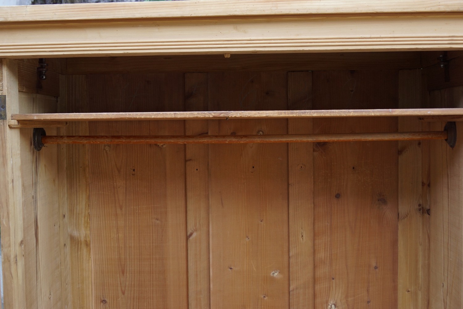 Bauernschrank antik Weichholz Dielenschrank Spiegel Schrank Kasten